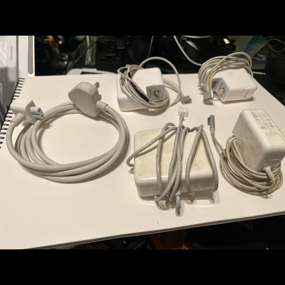 Apple Original MacBook Pro Air PowerBook chargers lot of 5 cables and adapters